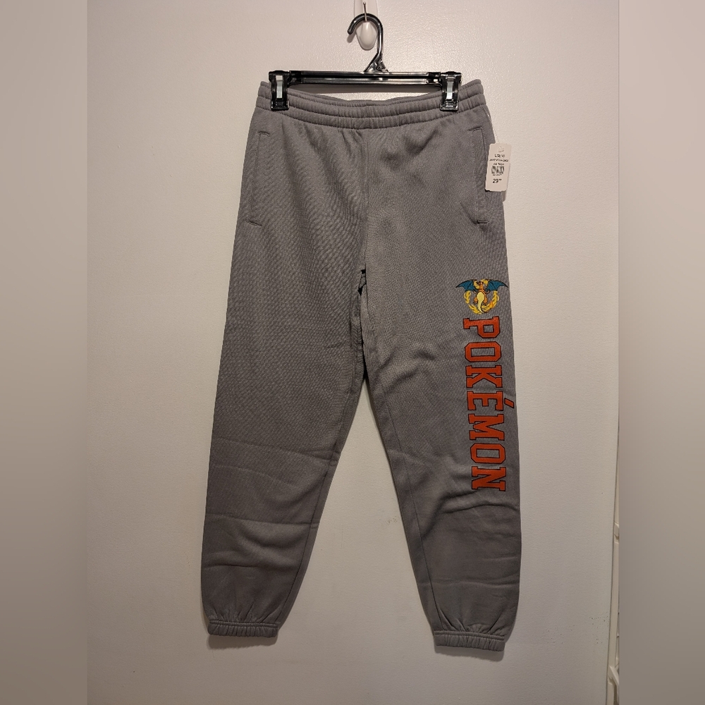 Pokemon Gray Kids Jogger Pants Size LG 14 Brand New With Tag